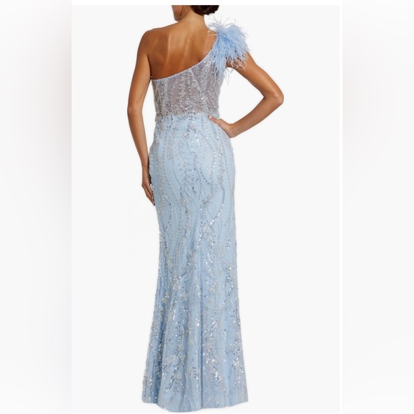 Mac Duggal Dresses Mac Duggal Feather One Shoulder Embroidered Gown mac-duggal-dresses-mac-duggal-feather-one-shoulder-embroidered-gown